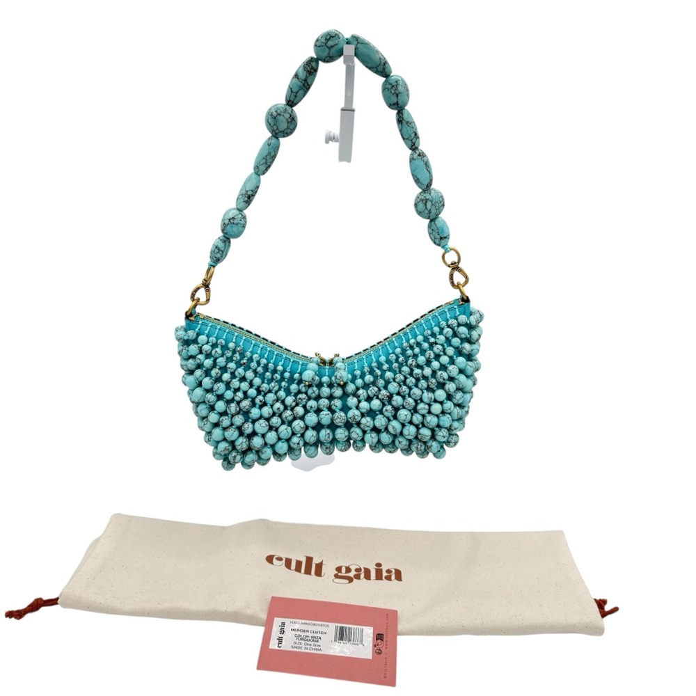 NEW Cult Gaia Mercier Mini Shoulder Bag Ibiza Turquoise - Picture 10 of 12